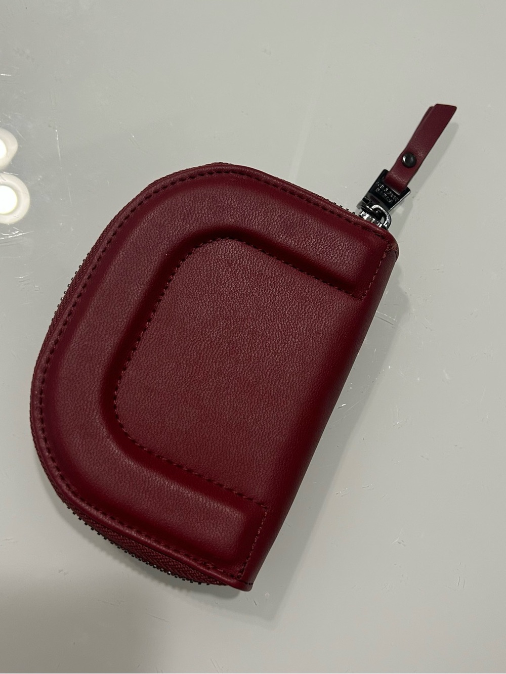 Steve Madden SM Embossed Half-Moon Crossbody Bag in Burgundy - Picture 3 of 9